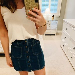 Button Down Jean Skirt